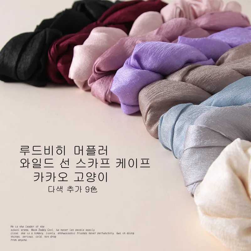 2023 Luxury Brand Womens Fashion Scarf Pure Silk Linen Shawl Summer Womens Bandanas Pashmina Foulard Headscarf 180 * 90cm W240810
