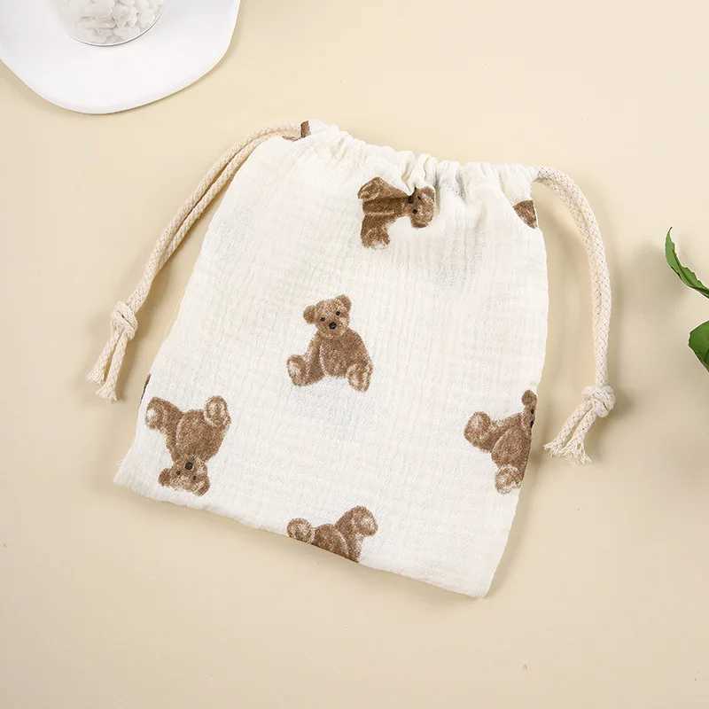 Striped diaper bag cute cartoon printing baby disposable diaper storage bag handbag baby boy girl bottle handcart hanging bag new W240812