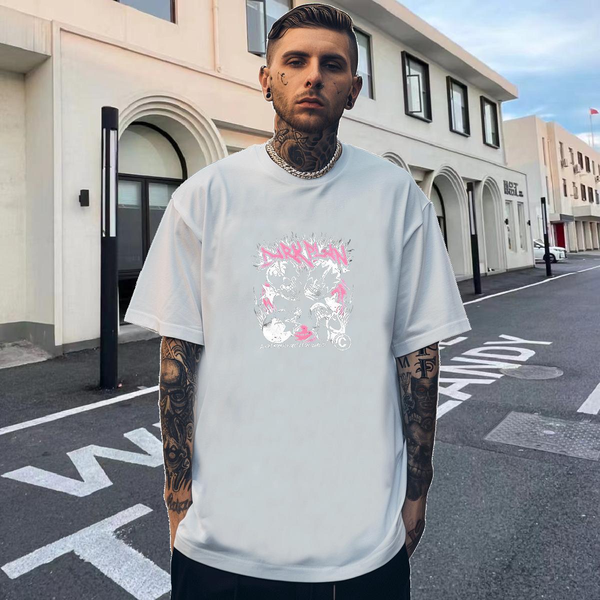 Factory Direct T-Shirts for Men skull Tee Shirt 100% Cotton 230g Beach Classic Custom Anime Short Sleeve Soft Mens Tshirts