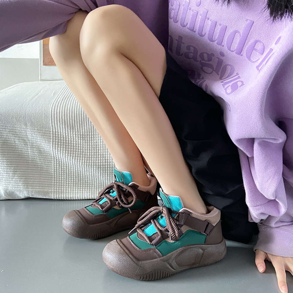 Ddmysports Little White New Korean Edition Female Student Thick Sole Elevated Running Sports Board Casual Shoes XT Outdoor