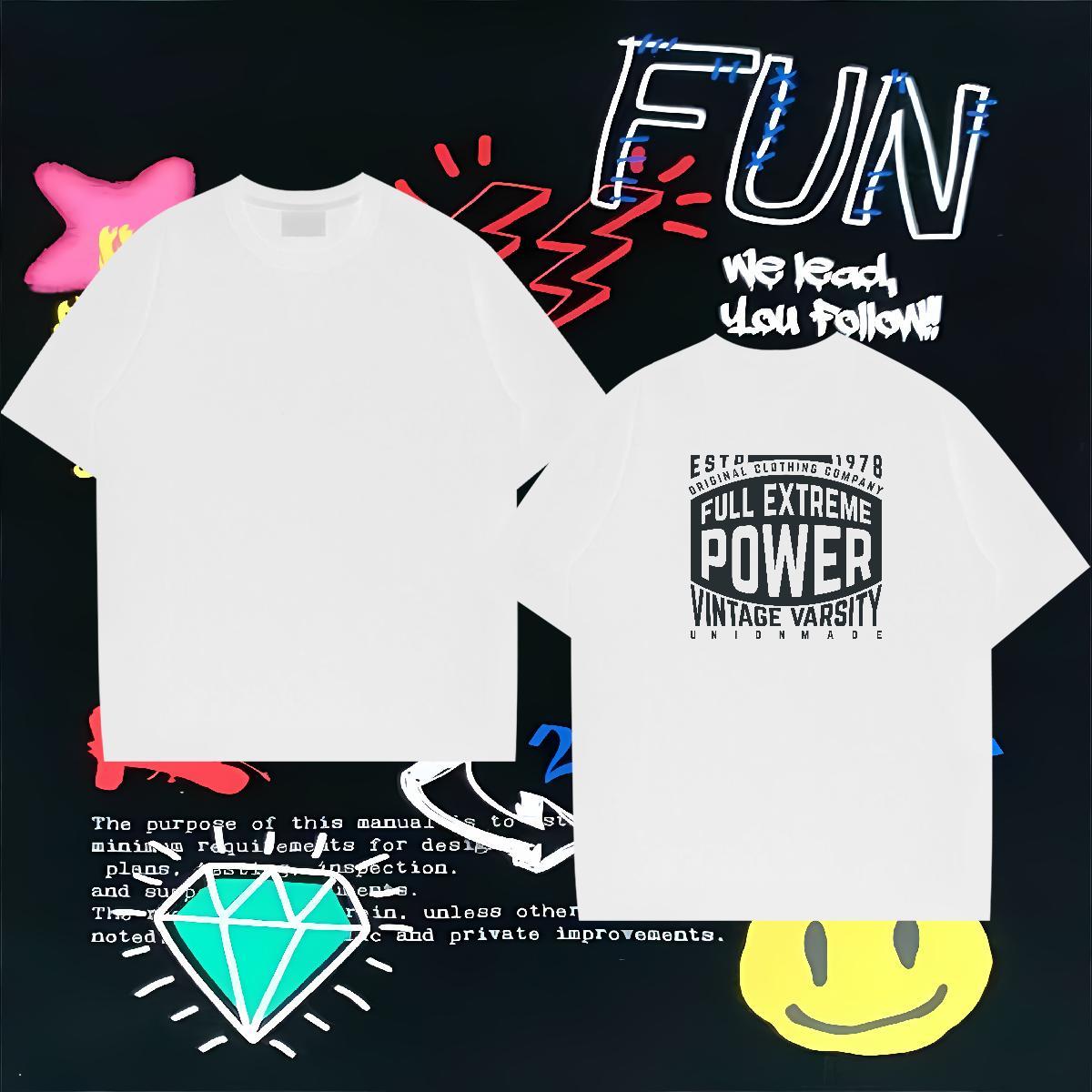 Fashion New T shirt letter Tops Shirt 100% Cotton 230g Anime Printing Street Cool DIY Printed Round Neck Short Sleeve Mens Tshirts