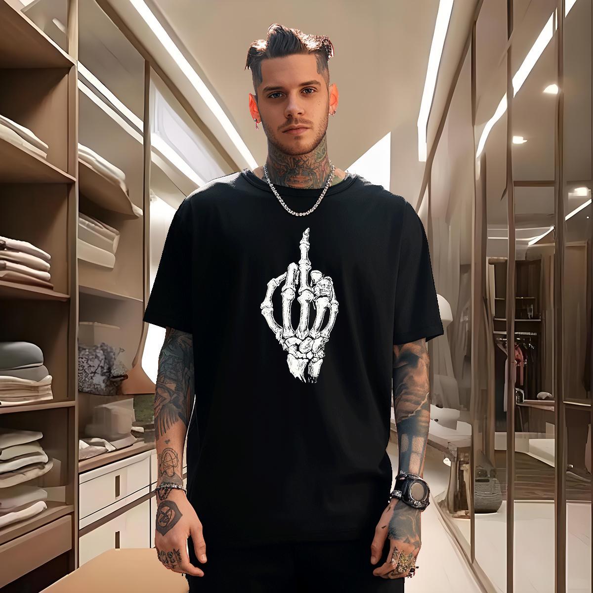 Customized T-Shirts for Men skull Top Tees 230g Cotton Street Casual Popular Custom Printed Breathable Soft Tshirt for Man Woman