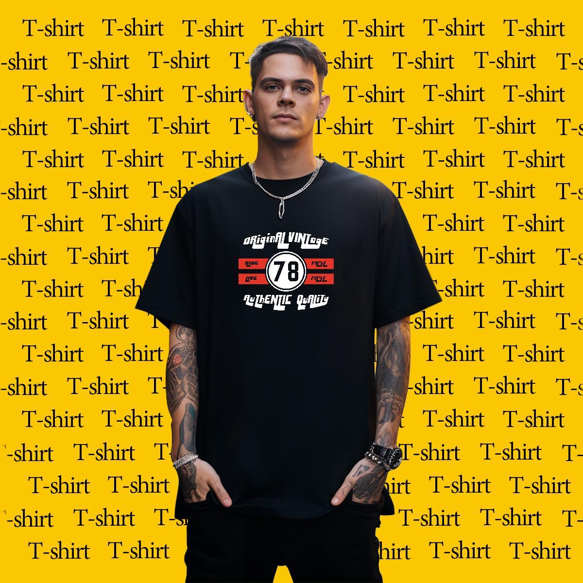 Loose Men Clothes T-Shirt letter 230g 100% Cotton Spring Summer O Neck Short Sleeves T Shirts Men DIY Logo Oversized Classic Casual Tees