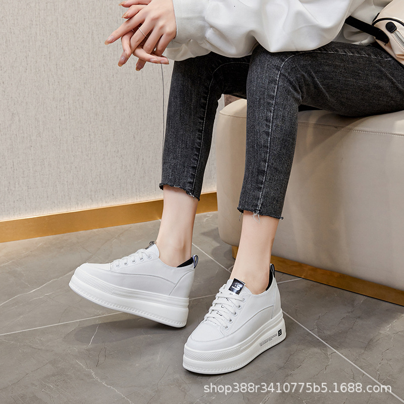 Ddmysports New Spring Autumn Student White Women S Versatile Interior Eight Increasing Thick Soled Board Shoes Sports And Leisure Single Outdoor