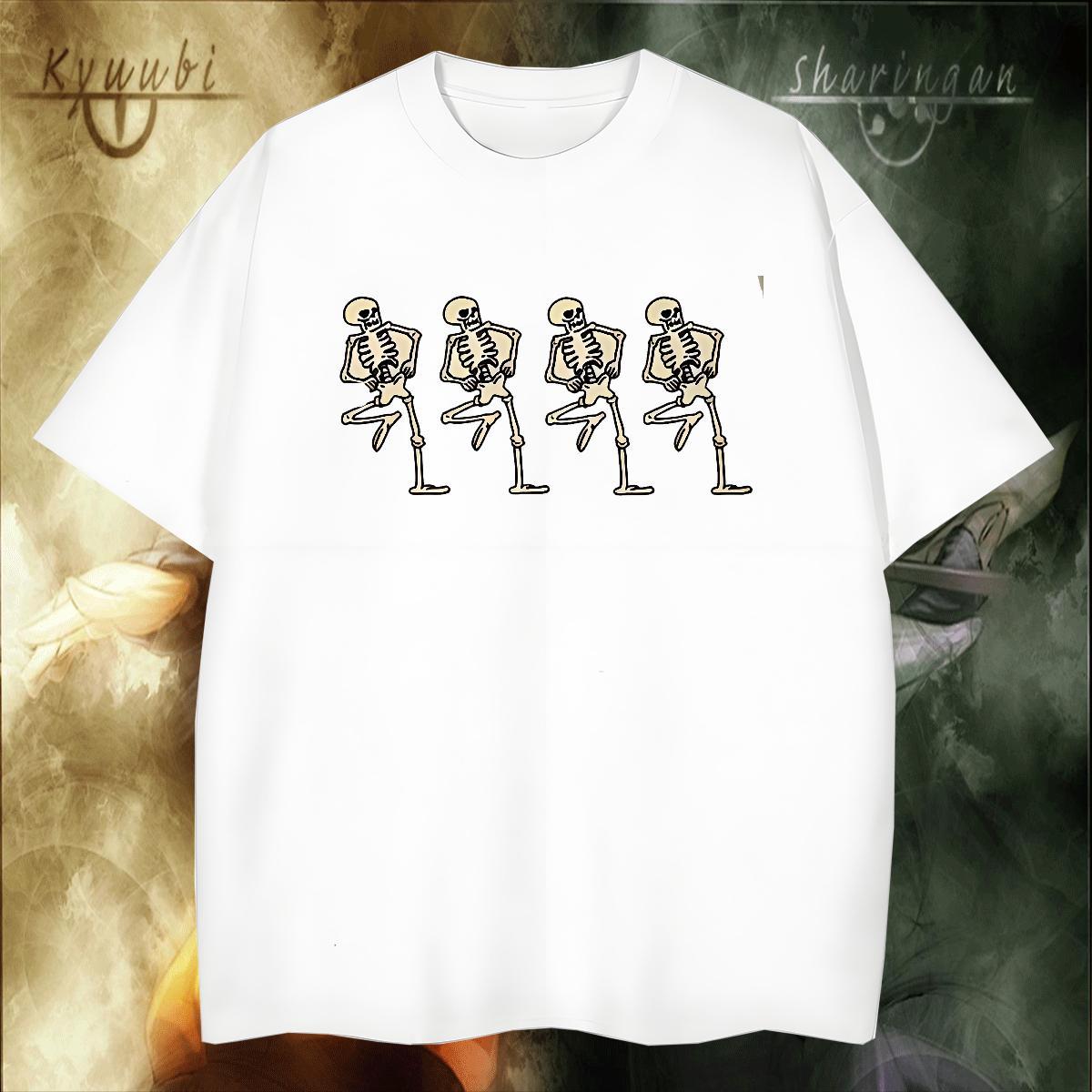 Classic Casual Men T Shirts skull Tshirts 230g Pure Cotton High Street Hip Hop Popular DIY Logo Oversized Crew Neck Breathable Men Clothes T-Shirt