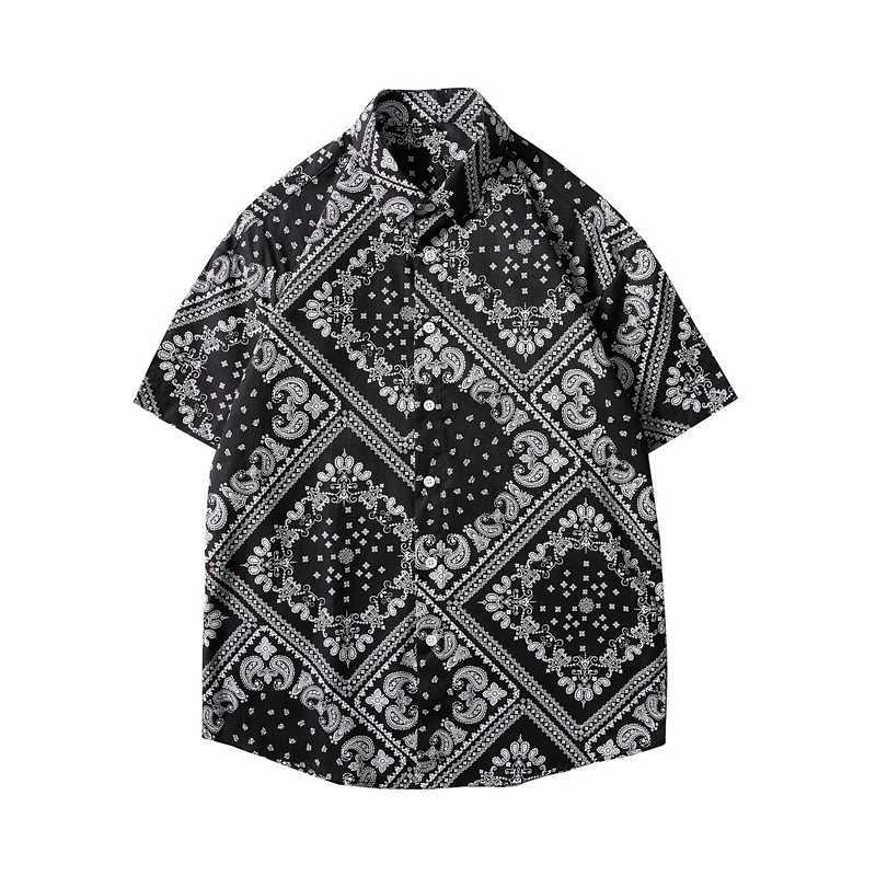 Summer High Quality Cotton Mens Hawaiian Shirt Printed Short Sleeve Big Size Hawaii Men Beach Floral Shirts Multiple 1037XJ240812