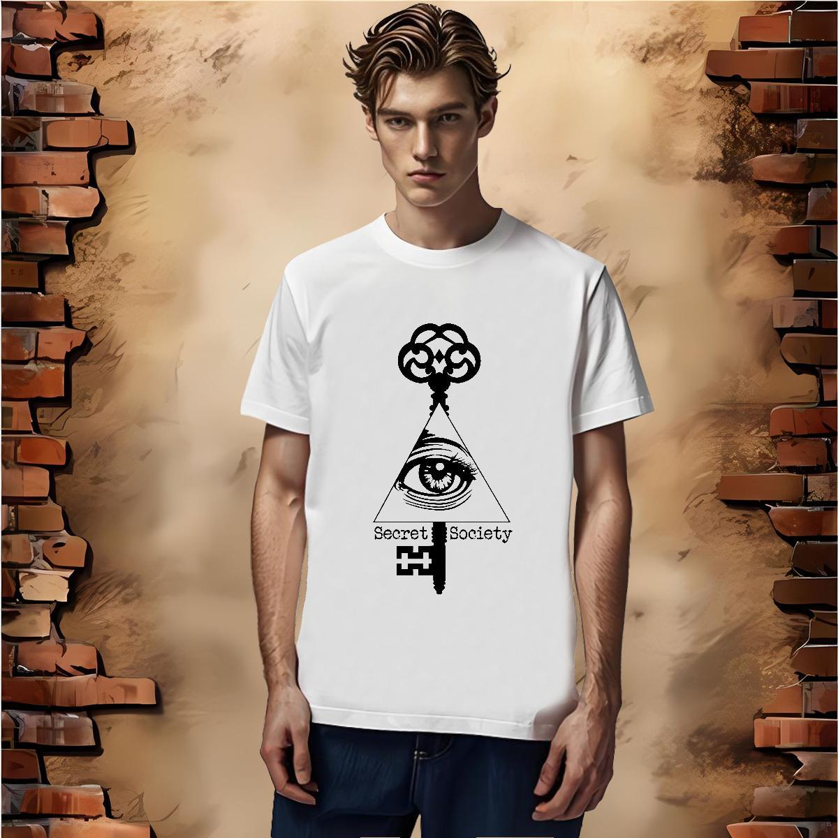 Fashion Design T Shirt For Man eye of the devil Tees Shirts 230g Pure Cotton Hip Hop Street Cool DIY Printed Breathable Short Sleeve Men Clothes T-Shi