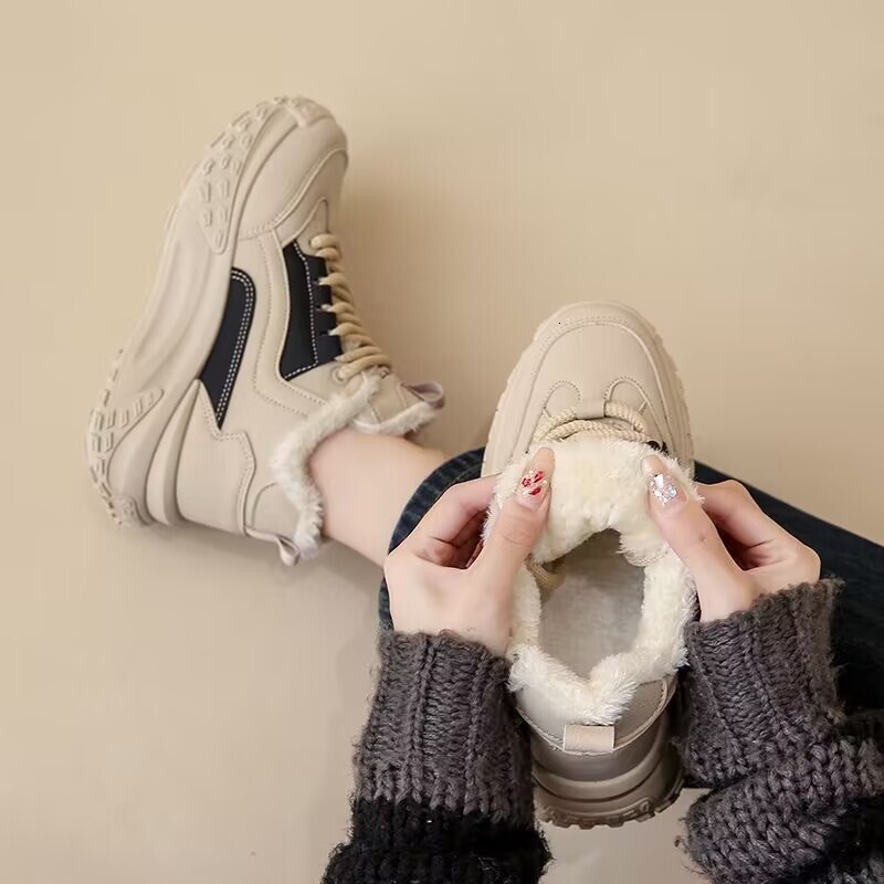Ddmysports Dad S Women Thickened Winter Outerwear Plush Shoes Warm And Thick Soled Student Snow Cotton Outdoor Shoes