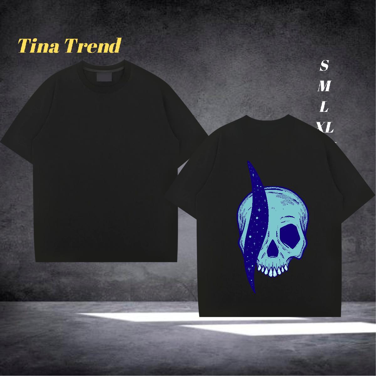New Designer T Shirt For Man skull Tees Shirts 230g 100% Cotton Street Casual Cool Oversized 4XL Pure Cotton Mens Tshirts