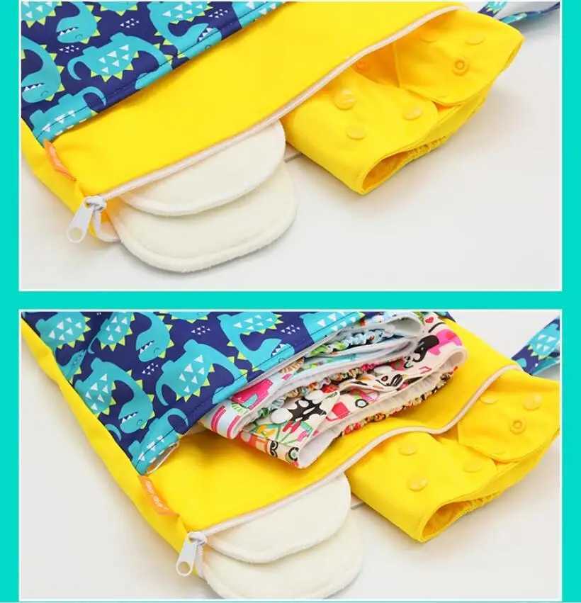 HappyFluent Double Zipper Wet/Dry Baby Diaper Bag Waterproof Diaper Backpack Reusable W240812