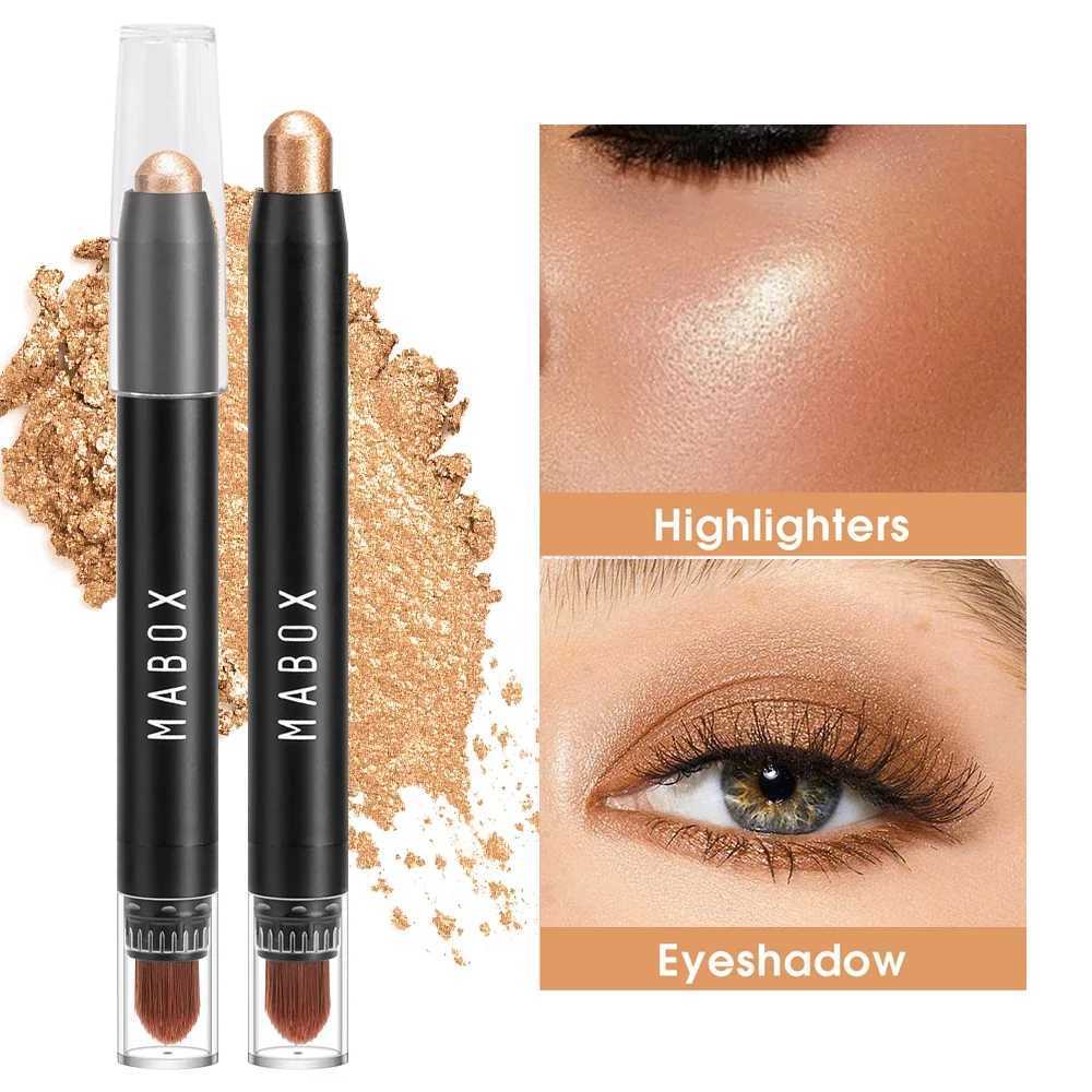 Double-ended Eyeshadow Stick 12 Colors Lasting Glitter Shimmer Eye Shadow Highlighter Pen Waterproof Sparkling Eye Beauty MakeupCL240812