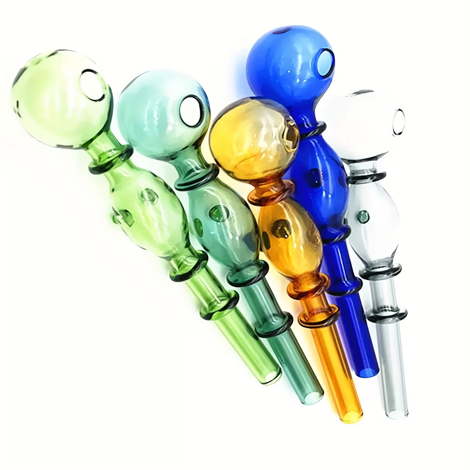10pcs Hookahs Hand Smoking Pipes glass oil burner pipe with Approx 14cm Colorful Thick Pyrex Heady material