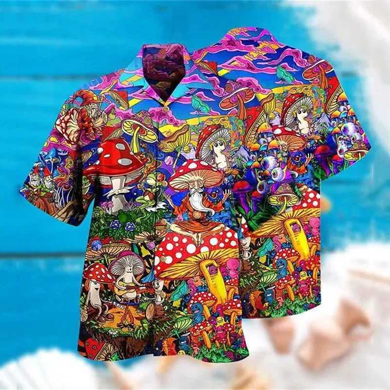 2023 Summer Loose Breathable 3d Print Trendy Cool Fashion Hawaiian Shirts Beach Party Tops Short Sleeves Summer Mens Shirts 6XLXJ240812