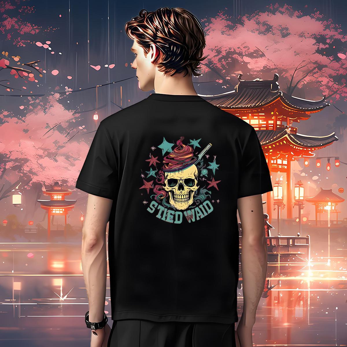 2024 Mens T Shirts skull Top Tees 100% Cotton 230g Spring Summer High Quality Anime O-Neck Short Sleeve Couples T Shirts