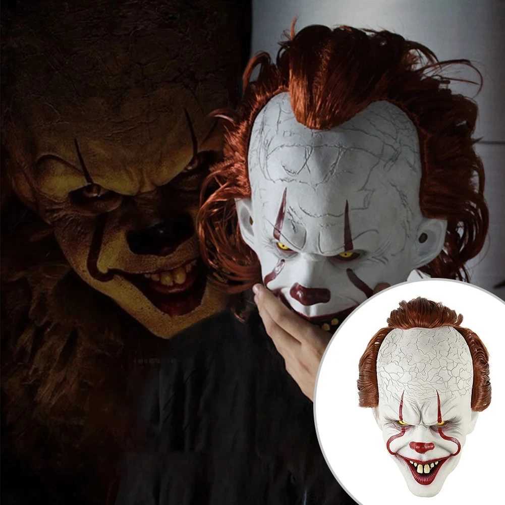 Jokers Revenge Luminescent Pennywise horror latex mask Halloween Cos Batman Joker LED glowing skull party cosplay mask props W240809
