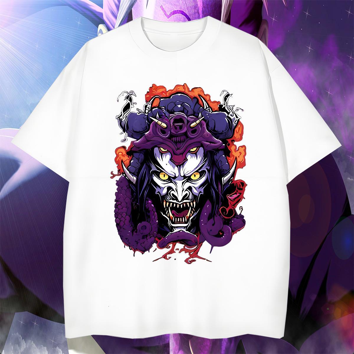 Wholesale Couples T Shirts Hip Hop Street 230g Pure Cotton DIY Printed Breathable Soft Terror, Purple Dragon,Flame T-Shirts for Men Fashion Design Tee