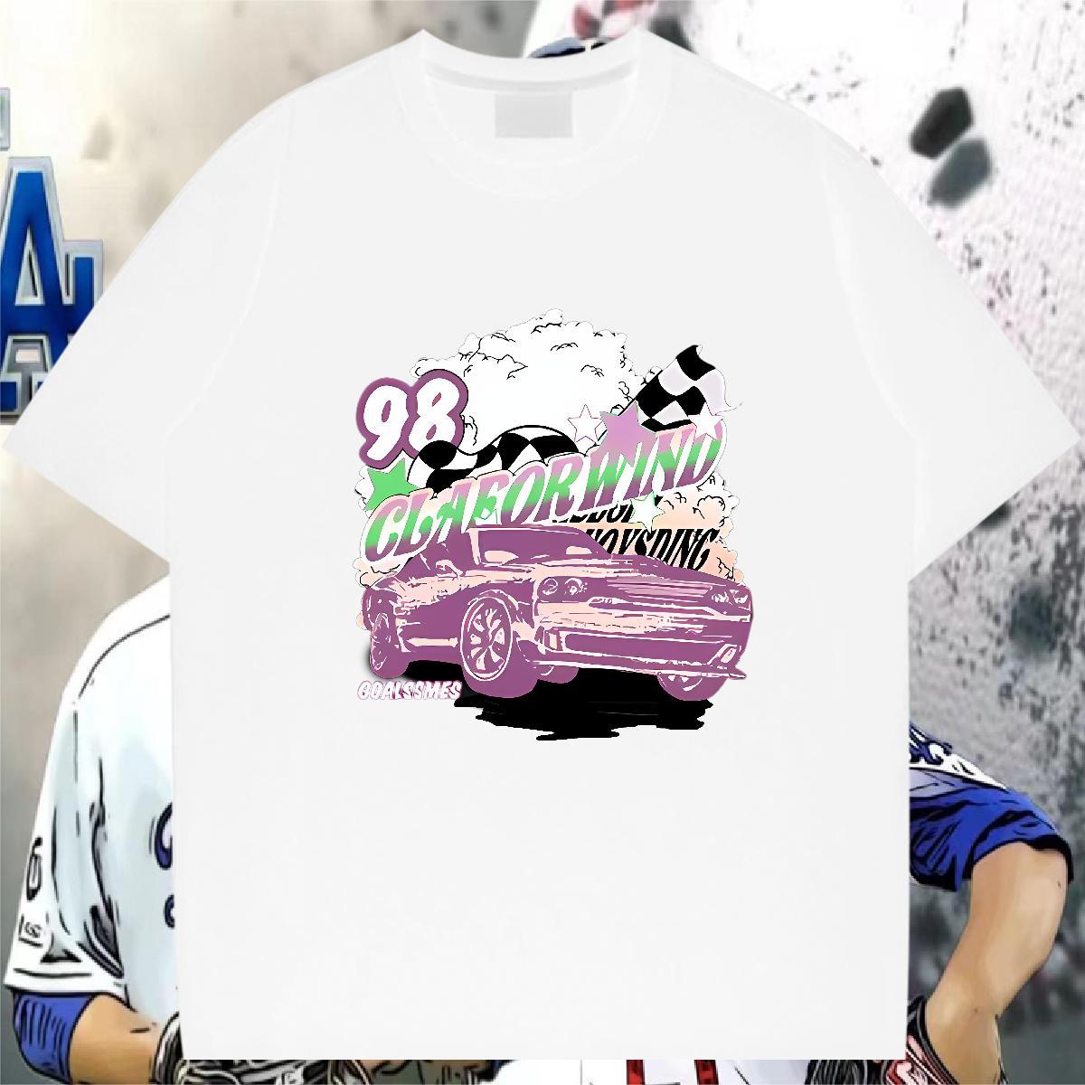 2024 Summer T-Shirts for Men car Clothings 100% Cotton 230g Spring Summer Unisex Plus Size Custom O Neck Short Sleeves Mens Tshirts