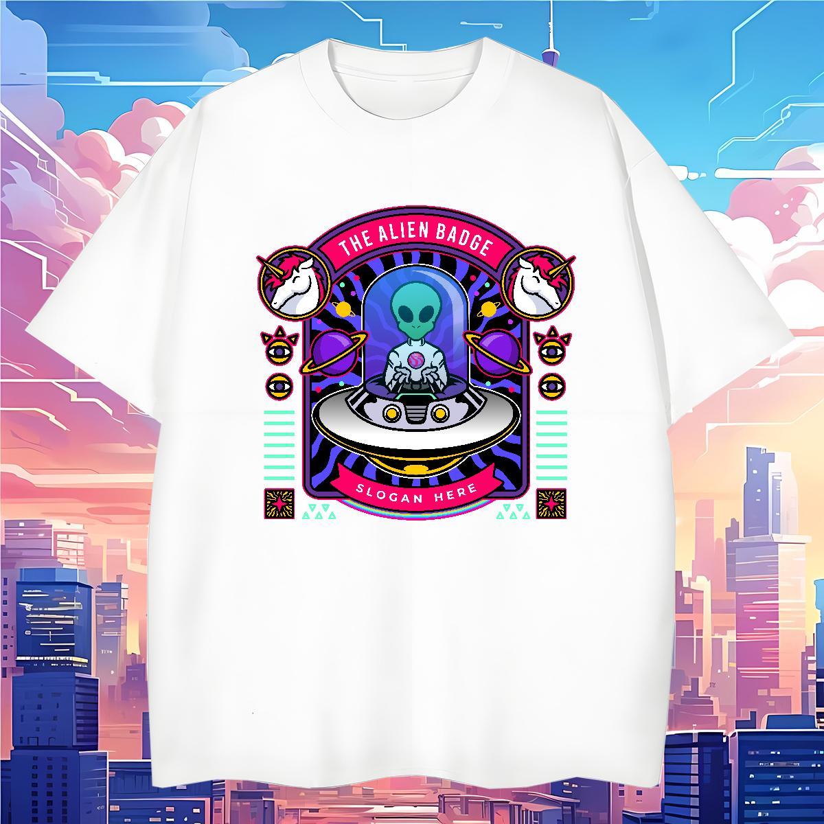 TOP Quality Tshirt for Man Woman ET 100% Cotton 230g Daily Wear Breathable Crew Neck Men T Shirts Anime Print 2024 Summer Tee Shirt