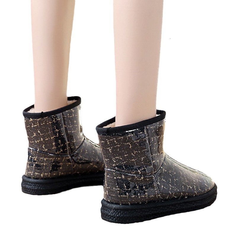 Ddmysports Fashionable Western Style Boots Women New Model With Added Fleece Thickened Insulation Waterproof Anti Slip Snow Cotton Shoes For Outdoor S