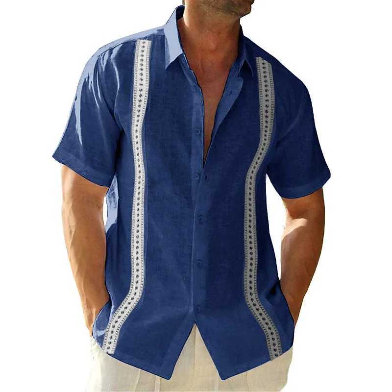 Cotton linen hot sale mens short sleeve shirt summer solid color lapel casual beach style plus summer new fashion short sleeveXJ240812