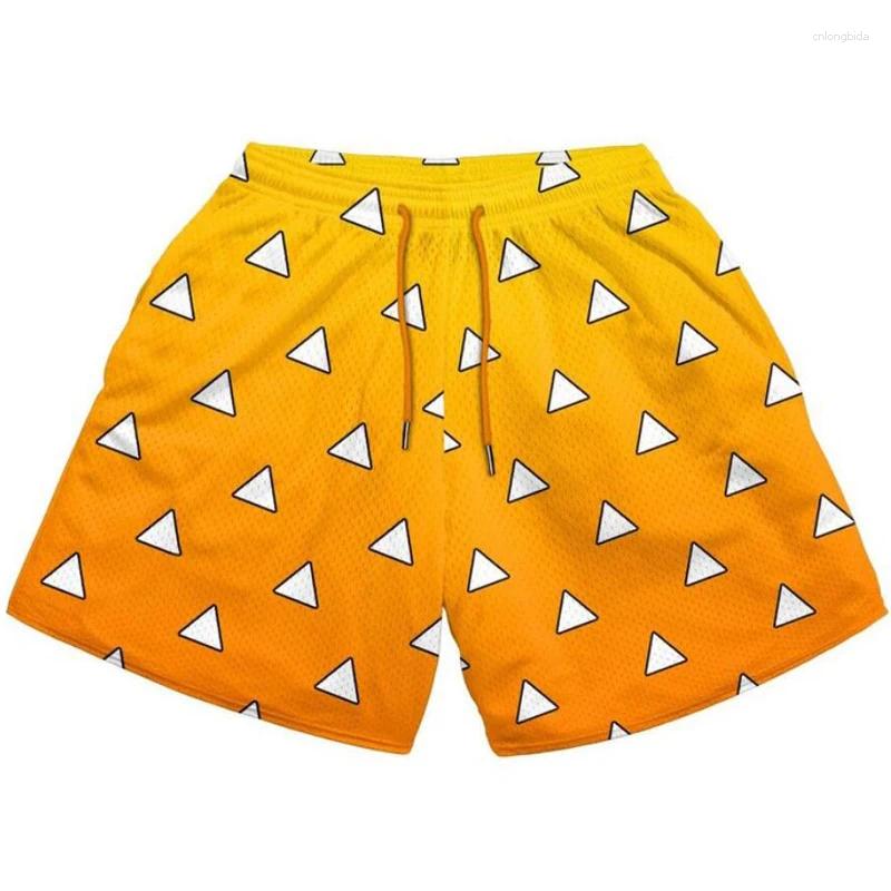 Men's Shorts Anime Devil Fruit 3D Print Manga Gym Fiess Mesh Quick Dry Sports Short Pants Breathable Summer Unisex