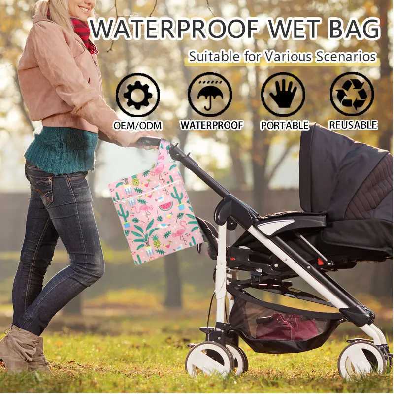 Baby diaper bag mini size 25x20cm waterproof single pocket diaper bag travel wet dry baby diaper bag W240812