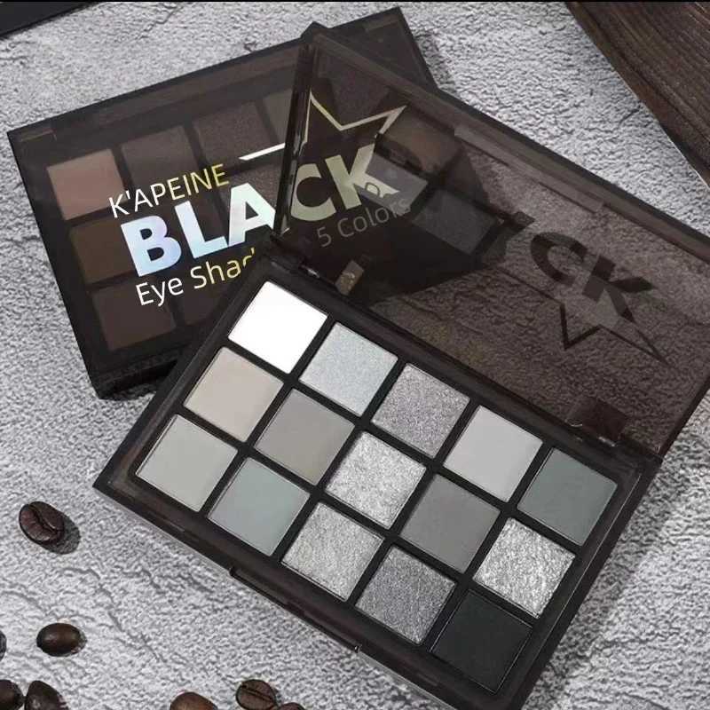 15 Color eye shadow Palette Black Smokey Cool Tone eye shadow Metallic Matte Silver Grey Lasting eye shadow Party MakeupW241212
