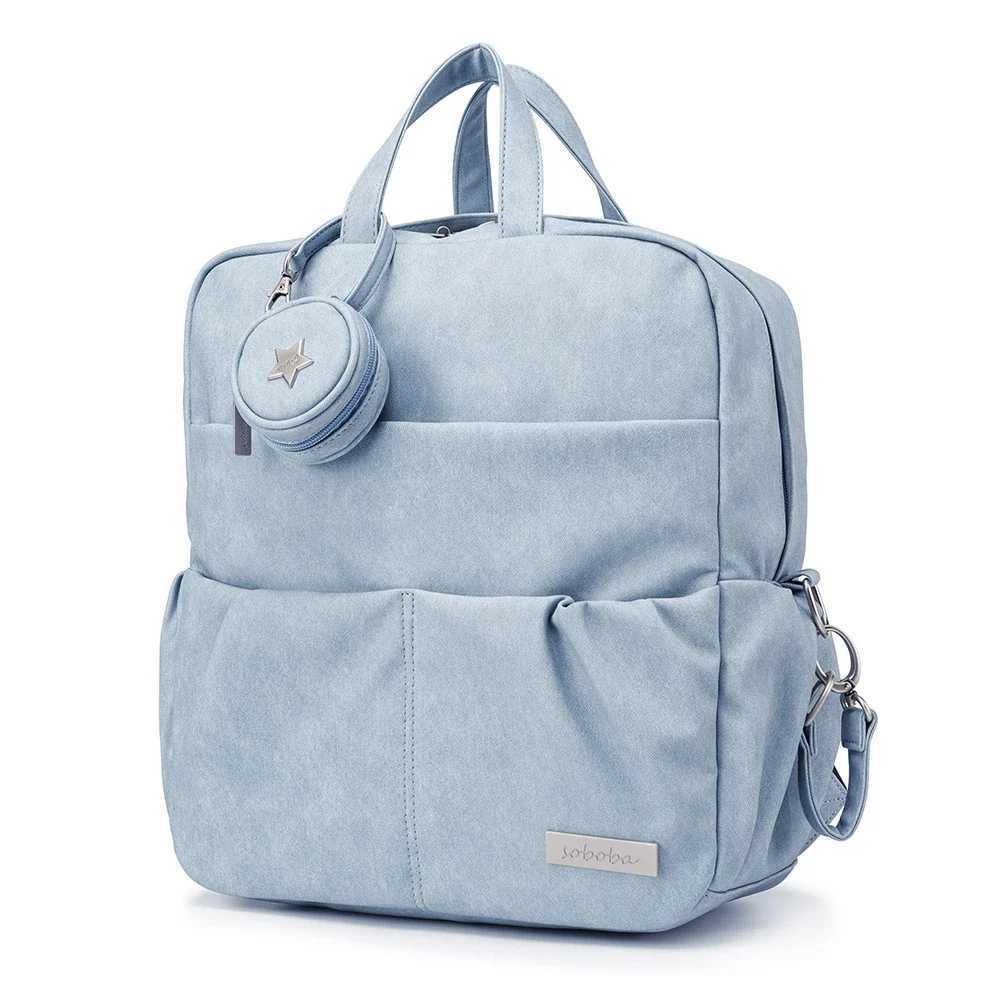 Soboba new baby diaper backpack large capacity waterproof diaper bag with nipple holder fashionable diaper bag W240812