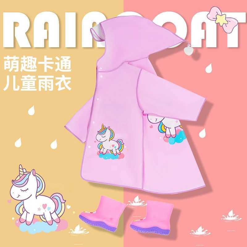 1PCS Childrens Cartoon Raincoat Korean Childrens Rain Gear Cute Baby Poncho Household Goods Playground Songkran Festival Y240810