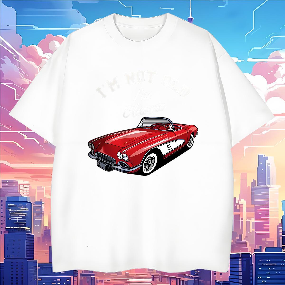 Free Shipping Tshirts car 230g Pure Cotton Casual Daily Wear Short Sleeve O-Neck T Shirt For Man DIY Printed 2024 DIY Tops Shirt