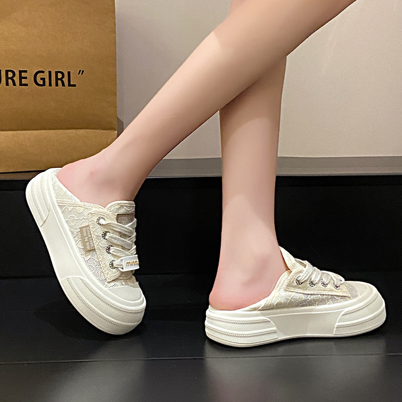 Ddmysports Little White Spring And Summer New Korean Edition Ins Casual Women S Versatile Breathable Two Wear Canvas Shoes Outdoor