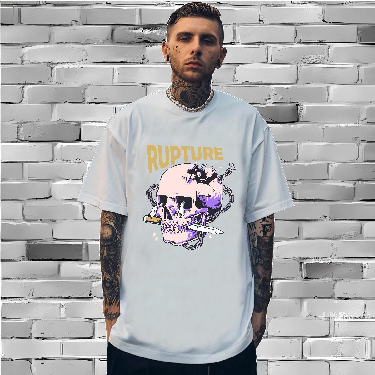 Wholesale Mens T Shirts skull Clothings 230g 100% Cotton Casual High Quality Skull Breathable Men Tshirts