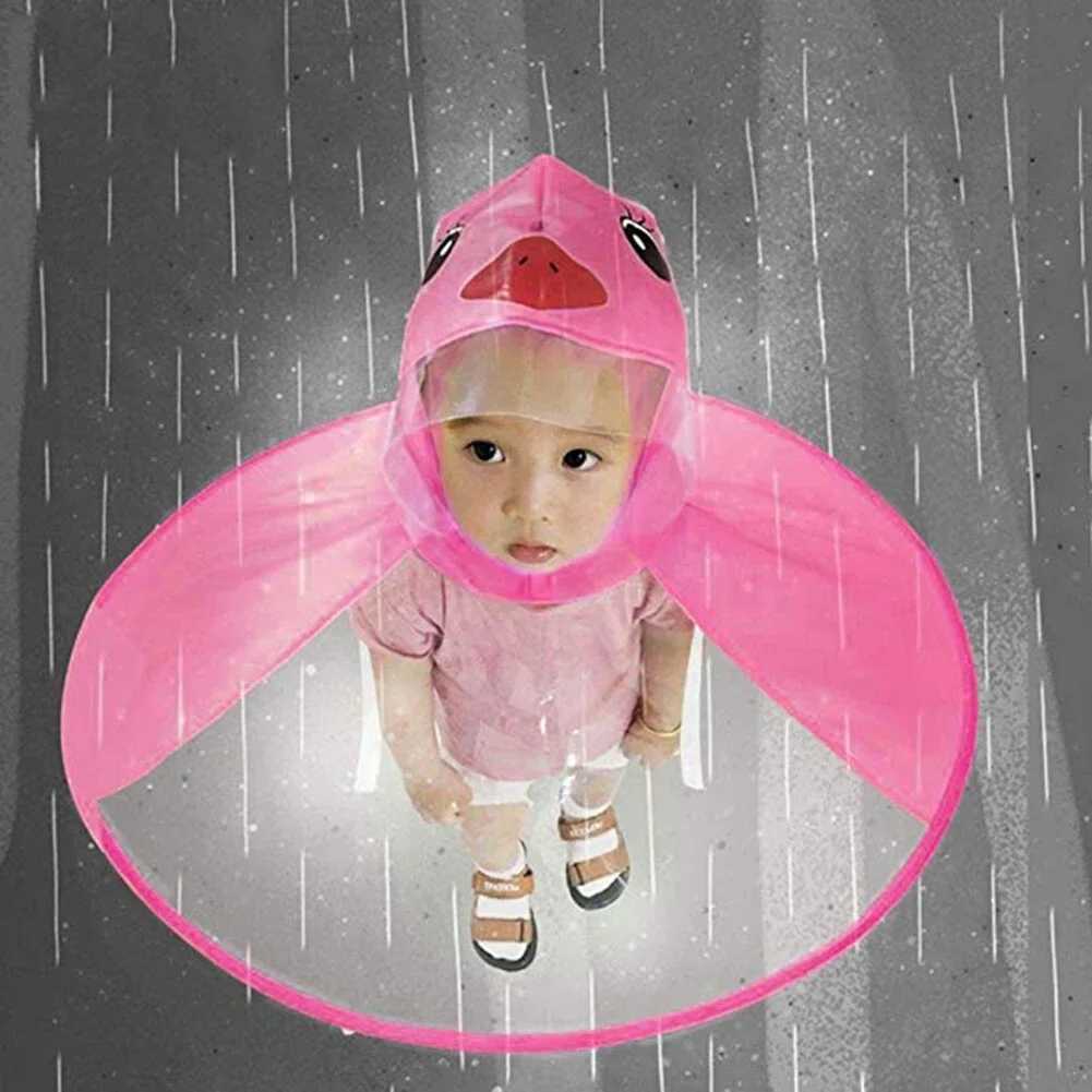 Cute Creative Toddler Baby Foldable Cartoon Duck Rainwear Kids Raincoat UFO Rain Coat Cover Baby Outdoor Poncho Raincoats Y240810