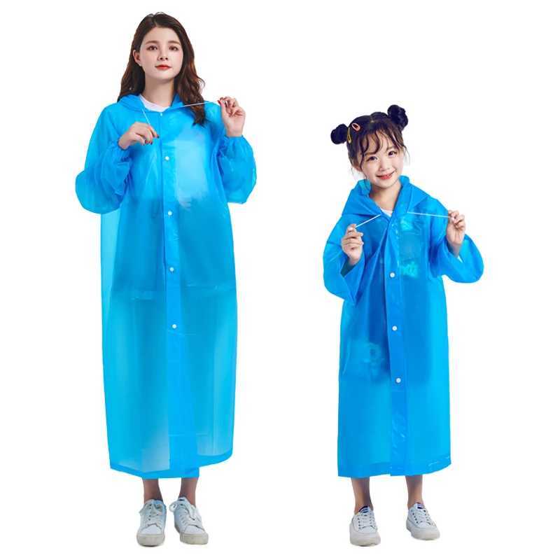 Parent-child raincoat Eva Black Waterproof thickened camping and hiking raincoat for adults and children Y240810
