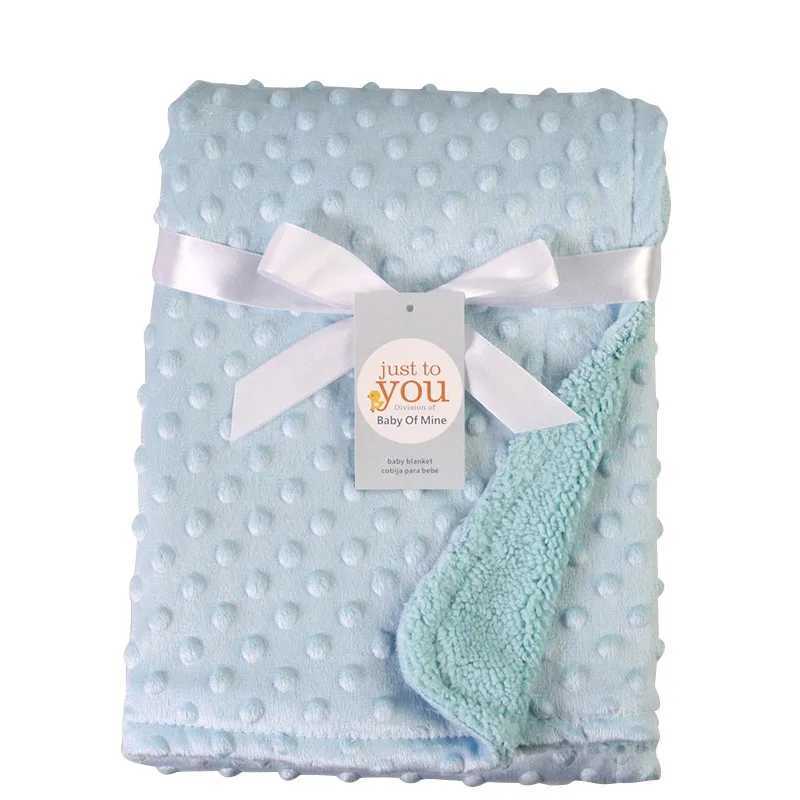 76 * 102CM baby blanket warm double-layer swaddle packaging newborn hot soft towel baby stroller blanket cover sleeping bagW240810