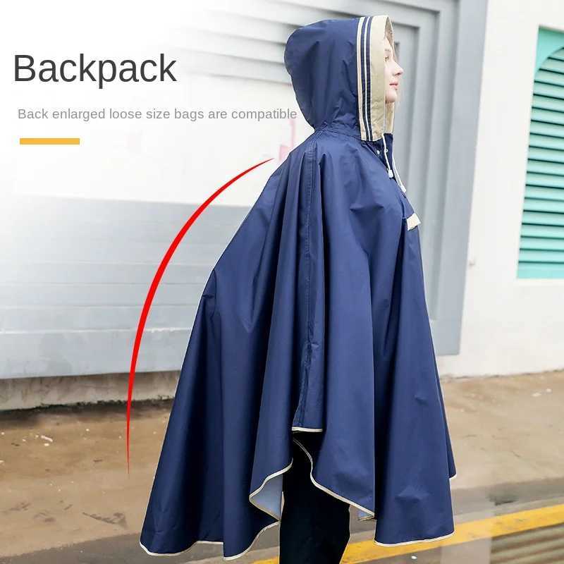 Childrens raincoat cloak style boys and girls schoolbags senior primary school childrens poncho riding electric car raincoat Y240810