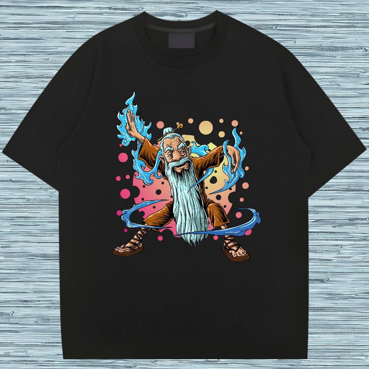 Casual New T-Shirts portrait Tshirts 100% Cotton 230g Summer Casual Wholesale Plus Size Cartoon Breathable Short Sleeve Couples T Shirts