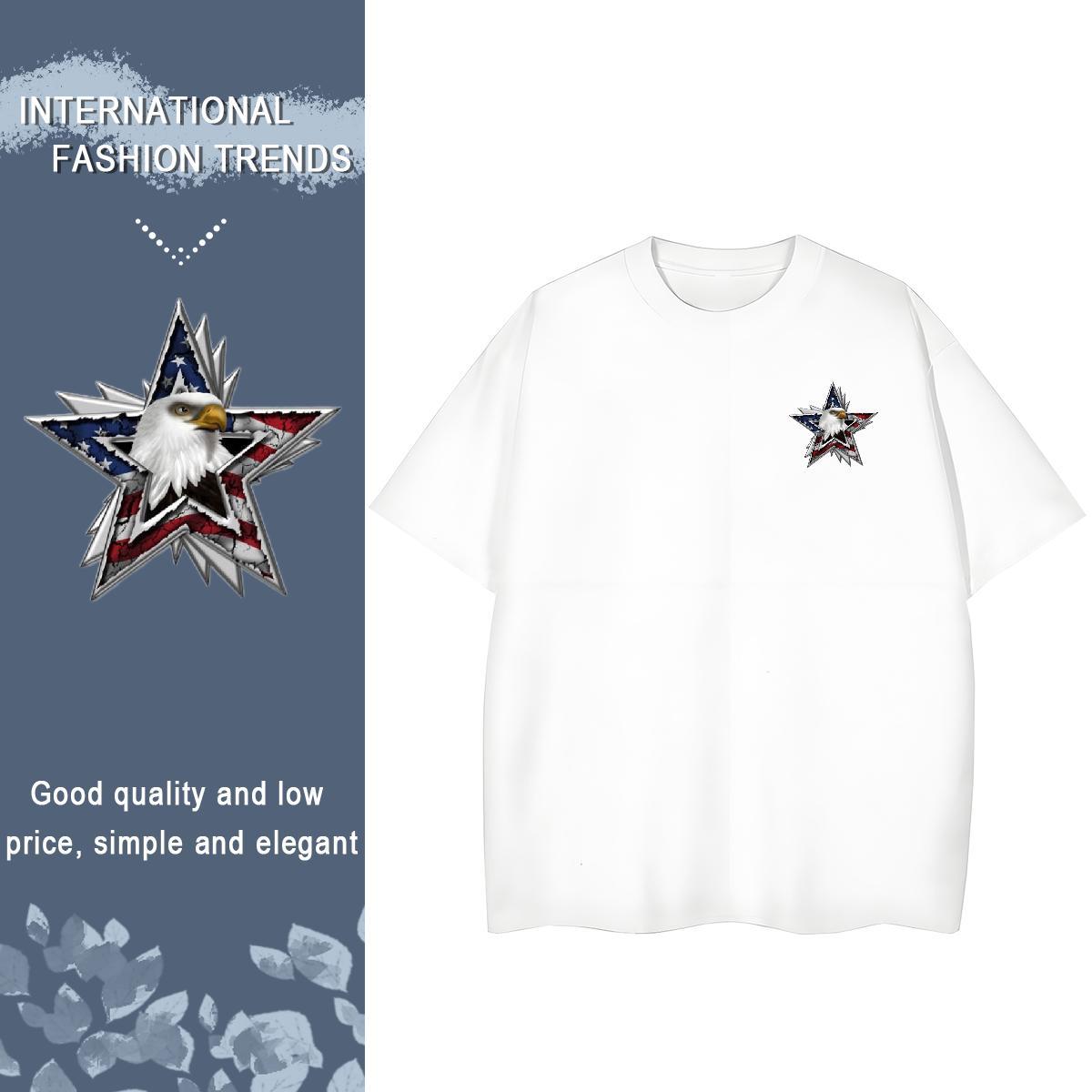 Men T Shirts 100% Cotton 230g eagle Hip Hop Street Crew Neck Breathable Custom Print Plus Size Men Clothes T-Shirt Stylist Popular Tees Shirts