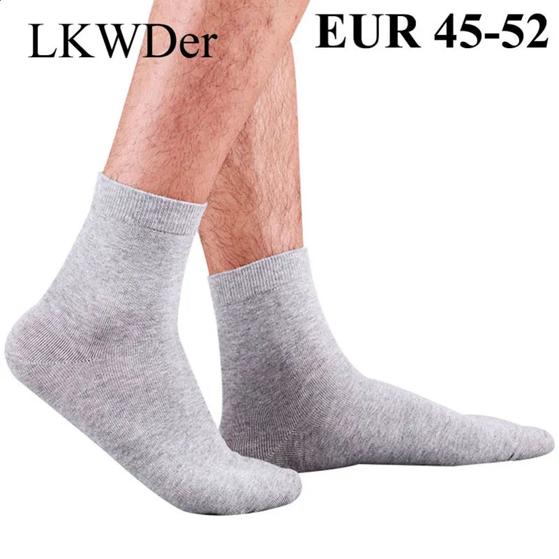 LKWDer 5 Pairs Mens Socks 98% Cotton High Quality Socks Men Large Big Plus Size 495051 Casual Business Sock Calcetines Hombre 240812