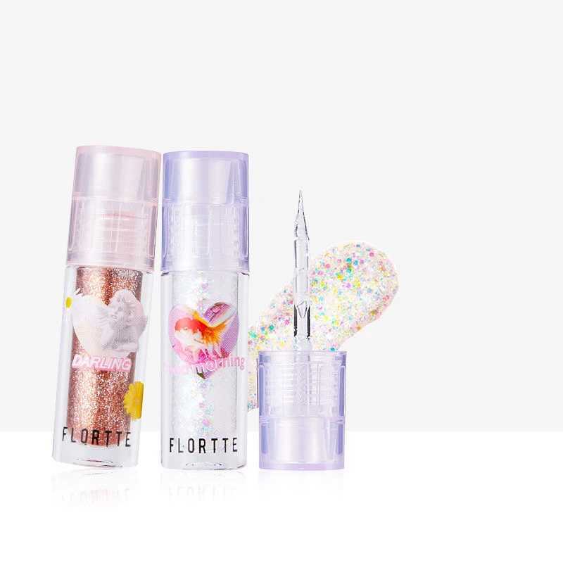 FLORTTE Liquid Eyeshadow Shimmer Metallic Glitter Eye Shadow Highly Pigmented Long Lasting Liquid Eye Liner MakeupCL240812