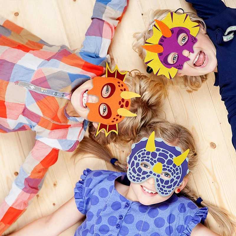 26 bags of dinosaur party mask makeup and Halloween felt foam EVA dinosaur face mask childrens Christmas gift W240809