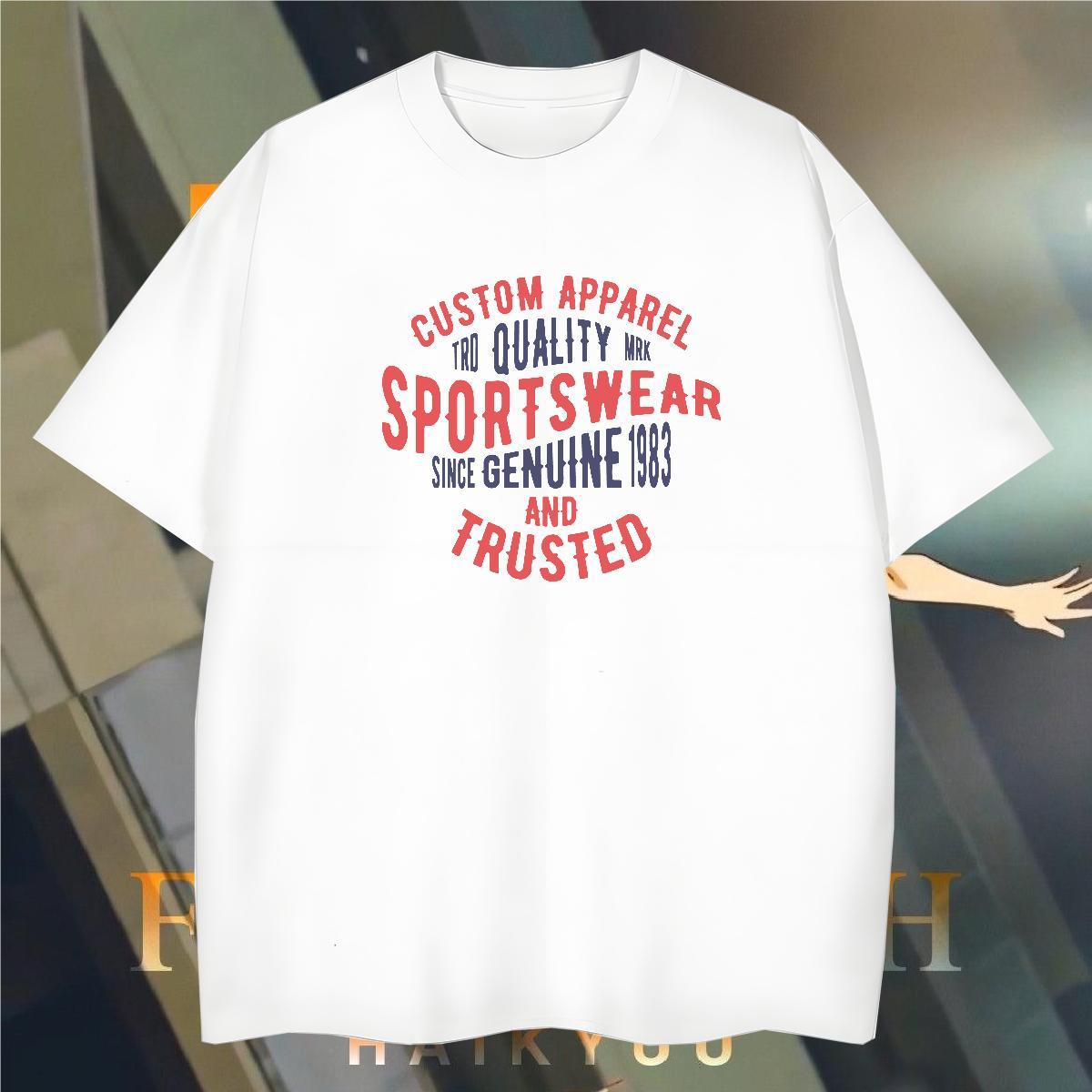 Comfortable Mens Tshirts letter 230g 100% Cotton Street Casual Crew Neck T Shirt For Man Customized Print Fashion Design Tops Tees
