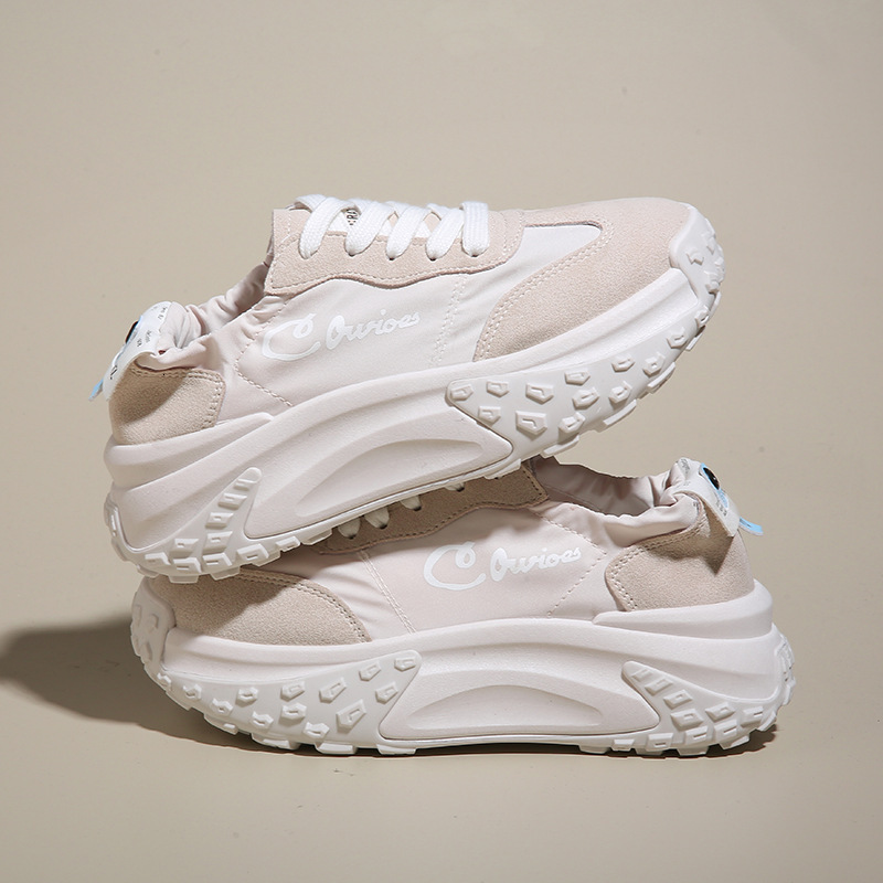 Ddmysports Summer New Thick Sole Pine Cake Umbrella Cloth Breathable And Versatile Dad Instagram Korean Casual Shoes W Outdoor