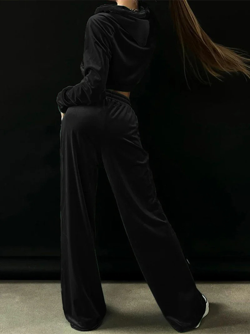 Velvet 2 Piece Sets Women Outfit Autumn Clothes Women Hoodies Sweatshirt Top and Pants Sets Velour Sweatsuits Woman Sets 240812