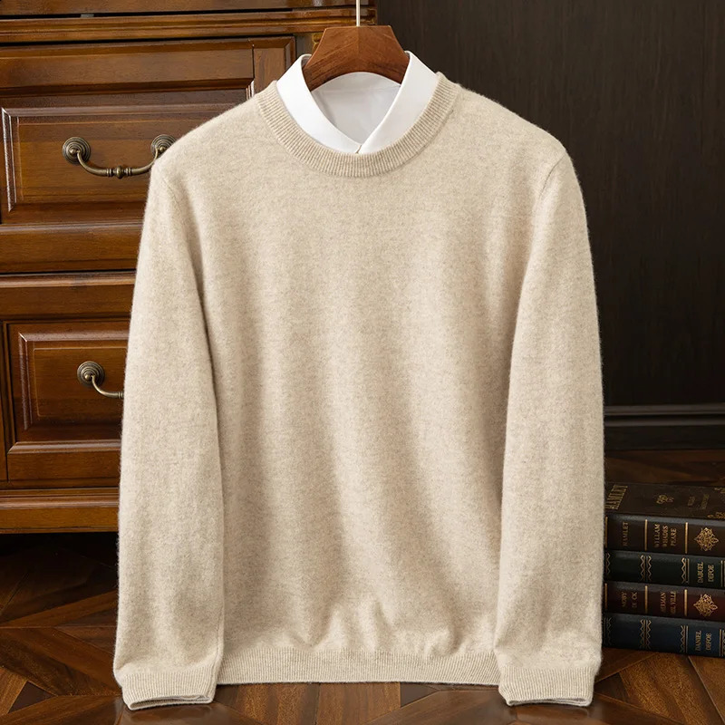 Autumn and Winter Collection {100 Cashmere} Mens Cashmere Selling Round Neck Casual Solid Color Knitted Sweater for Me 240809