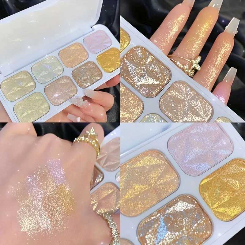 8-color diamond glitter low light highlight eye shadow palette for long-term low light treatment of face and bodyW241212