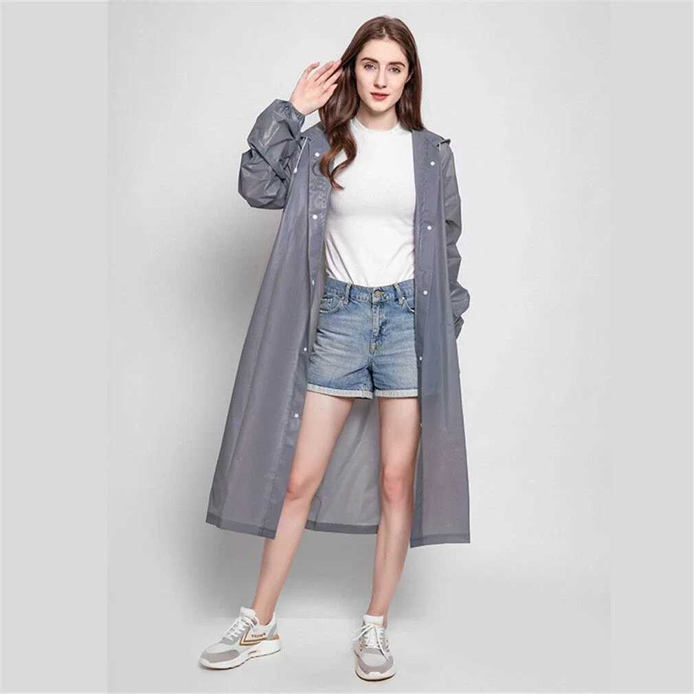 Women Man Raincoat Adult Clear Transparent Camping Rainwear SuitThickened Waterproof Rain Poncho Coat Y240810