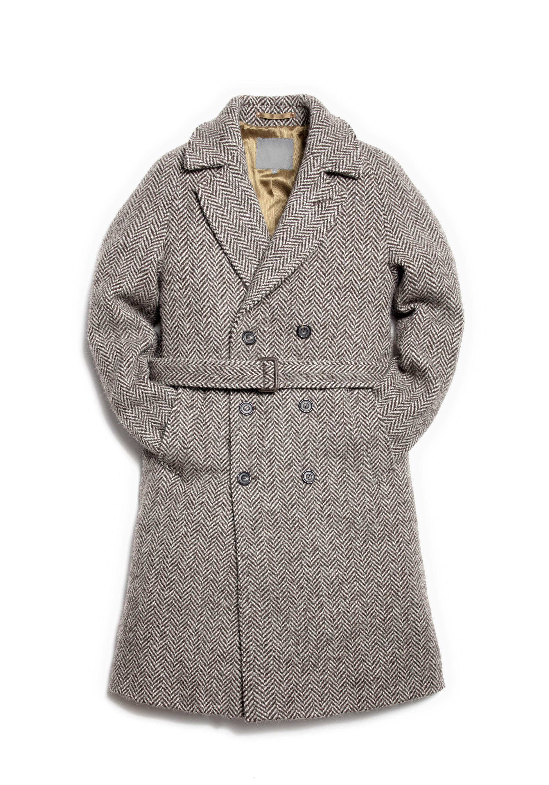 Men's Wool Blend Coat Vintage Notched Lapel Blazer Tailored Harringbone Jacket Autumn Winter Windbreaker Custom Made Plus Size