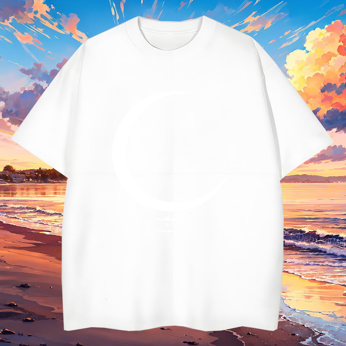 Soft Mens Tshirts moon 230g 100% Cotton Sports Casual Pure Cotton Men T Shirts Black White Fashion Casual Tops Shirt