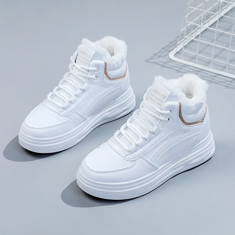 Ddmysports W Inner Eight Increase Women S New Trendy Thick Bottom Autumn Winter Plush White Shoes Outdoor